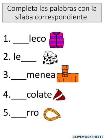 Vocabulario digrafo Ch