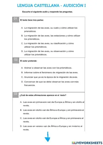 Lengua castellana - audición i