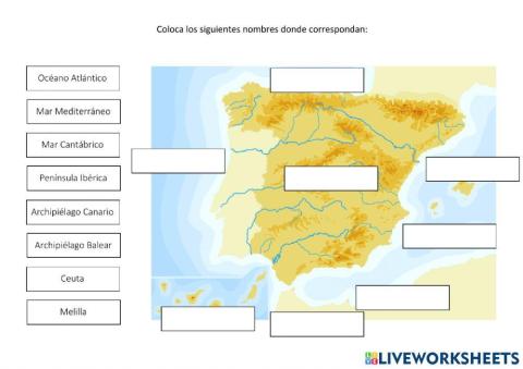 Océanos, mares, península y archipiélagos de España