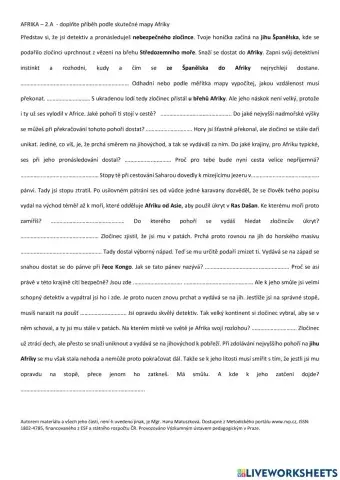 Afrika - práce s mapou