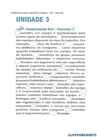 Artigos preposição e contração