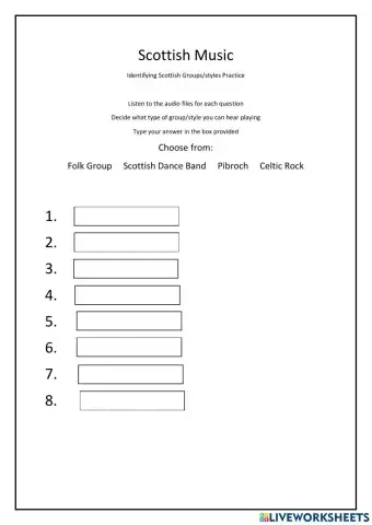 Scottish Music Groups-Styles