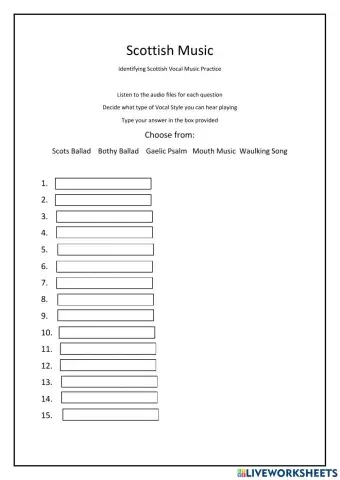 Scottish Music Vocal Styles