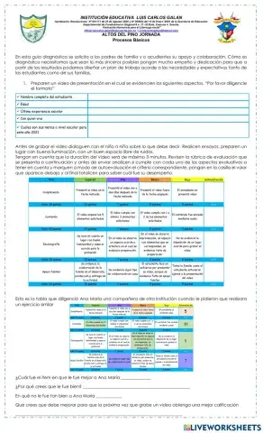 Actividad diagnóstica