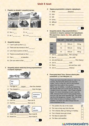 Nature, comparative and superlative adjectives