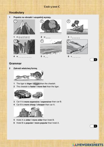 Nature, comparative and superlative adjectives