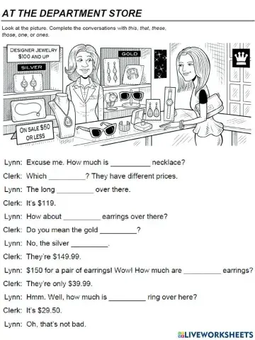 Demonstratives- one, ones.
