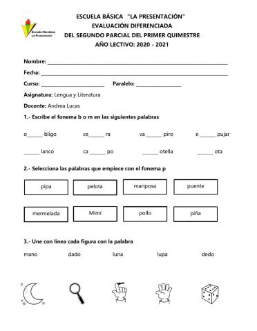 EVALUACIÓN DIFERENCIADA DEL SEGUNDO PARCIAL
