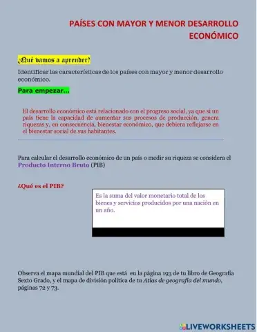 Países con mayor y menor desarrollo económico