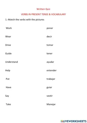 Verbs and jobs