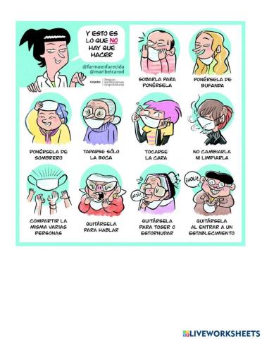 Uso incorrecto del barbijo