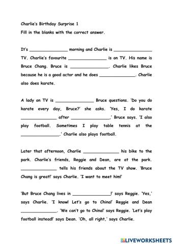 Charlie's Birthday Surprise 1