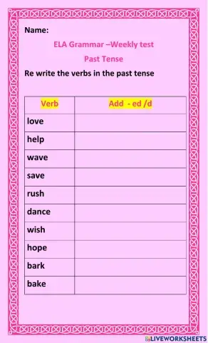 Simple past tense