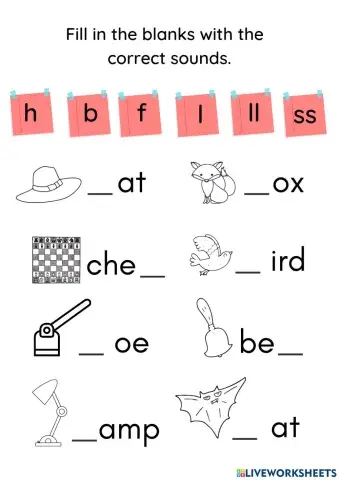 Phonics Year 1 h b f l ss