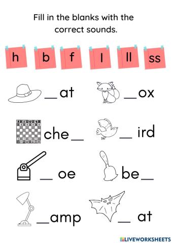 Phonics Year 1 h b f l ss