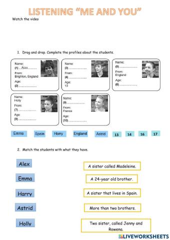 Listening test -Me and you-