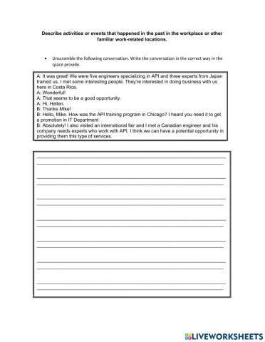 Describe events in past