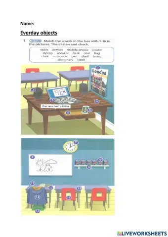 Everyday objects (Vocabulary)