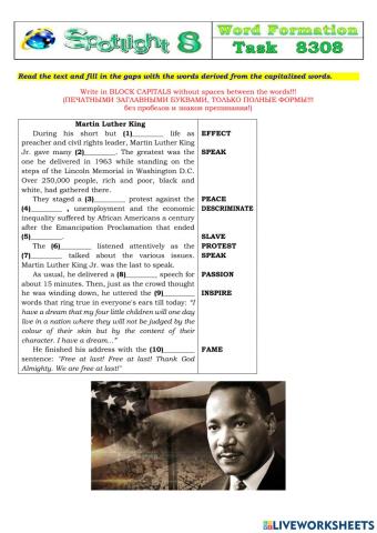 Spotlight 8 Task 8308