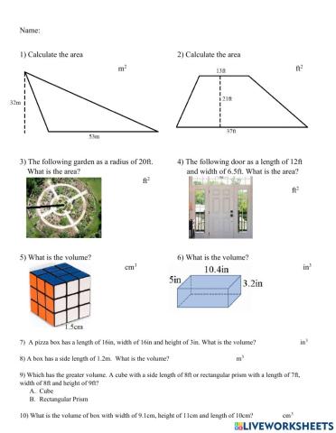 Area and Volume