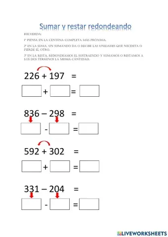 Suma y resta redondeando