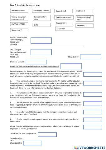 Formal letter format