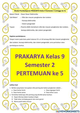Prakarya kelas 9-2 pertemuan 5