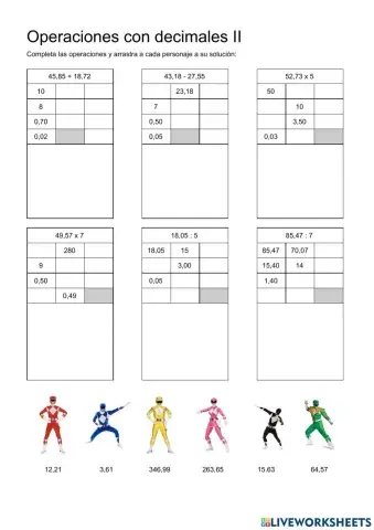 Operaciones ABN con decimales II