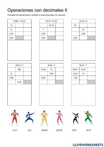 Operaciones ABN con decimales II