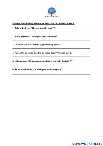 Direct and Indirect Speech