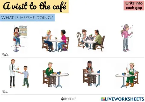 What is he-she doing?