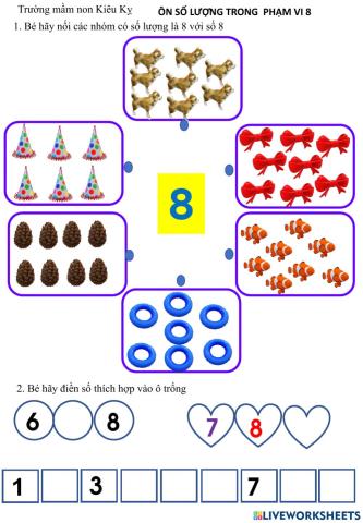 Ôn số lượng trong phạm vi 8