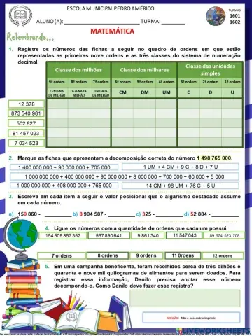 04 - Matemática: Sistema de numeração decimal(continuação)