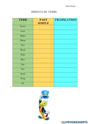 Irregular verbs (learn-sit)