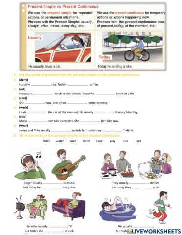 Present Simple and Continuous