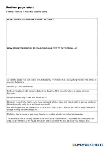 Problem page letters