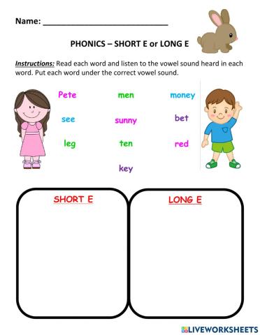 Long e and Short e
