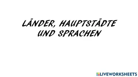 Länder und Sprachen