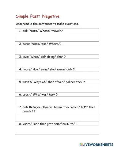 Past Simple Questions