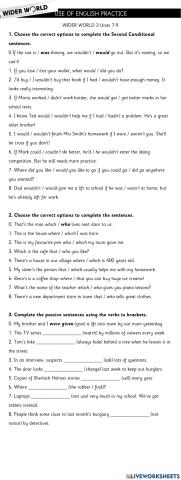 Use of English Practice Wider World Units 7-9