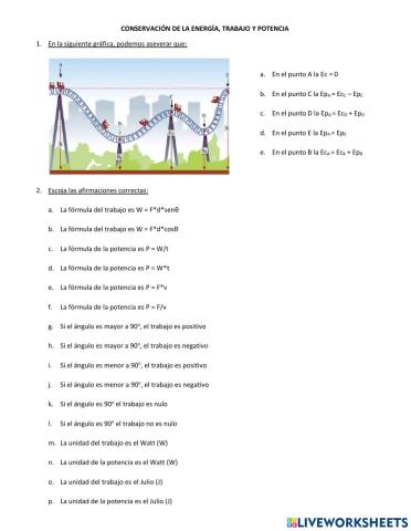 Energía, trabajo y potencia