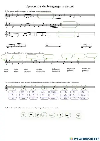 Lenguaje musical (puntillo - valores)
