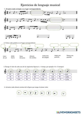 Lenguaje musical (puntillo - valores)