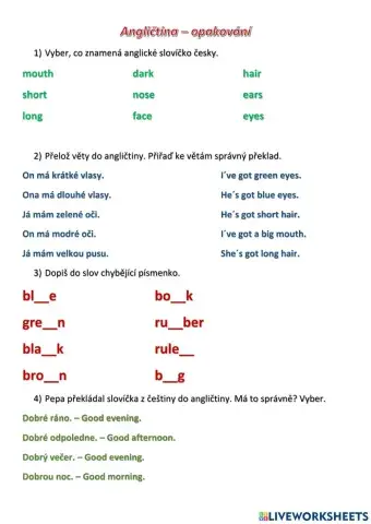 Angličtina - opakování