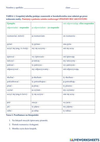 Test verbos regulares