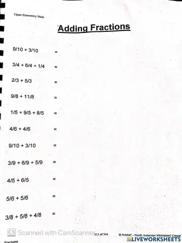 Addition of Similar Fractions