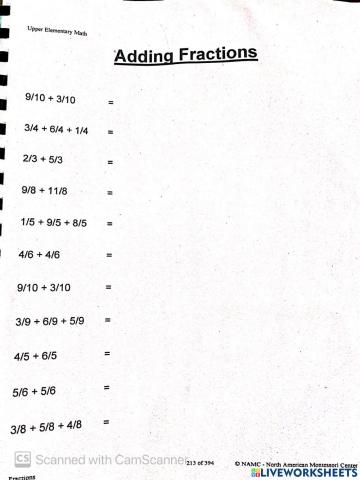 Addition of Similar Fractions