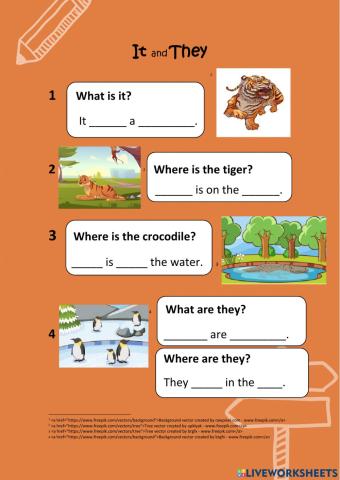 Verb to be with It and They- Places and Animals