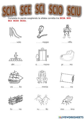 SILLABE DI SC (suono dolce)