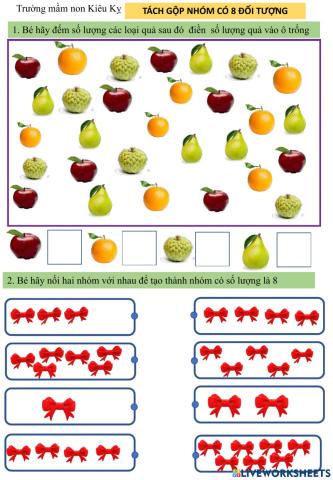Tách gộp nhóm  có  8
